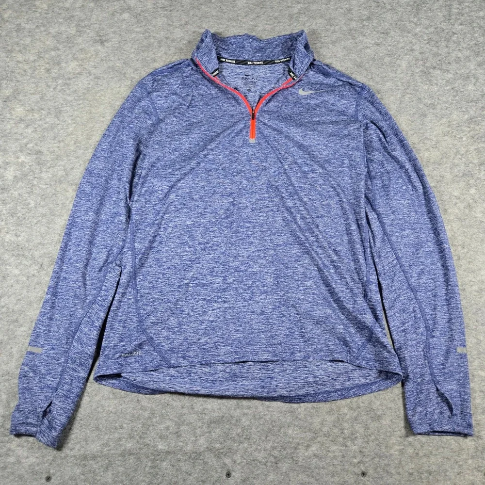 Nike Mens Blue Dri-FIT Element Running 1/4 Zip Pullover M